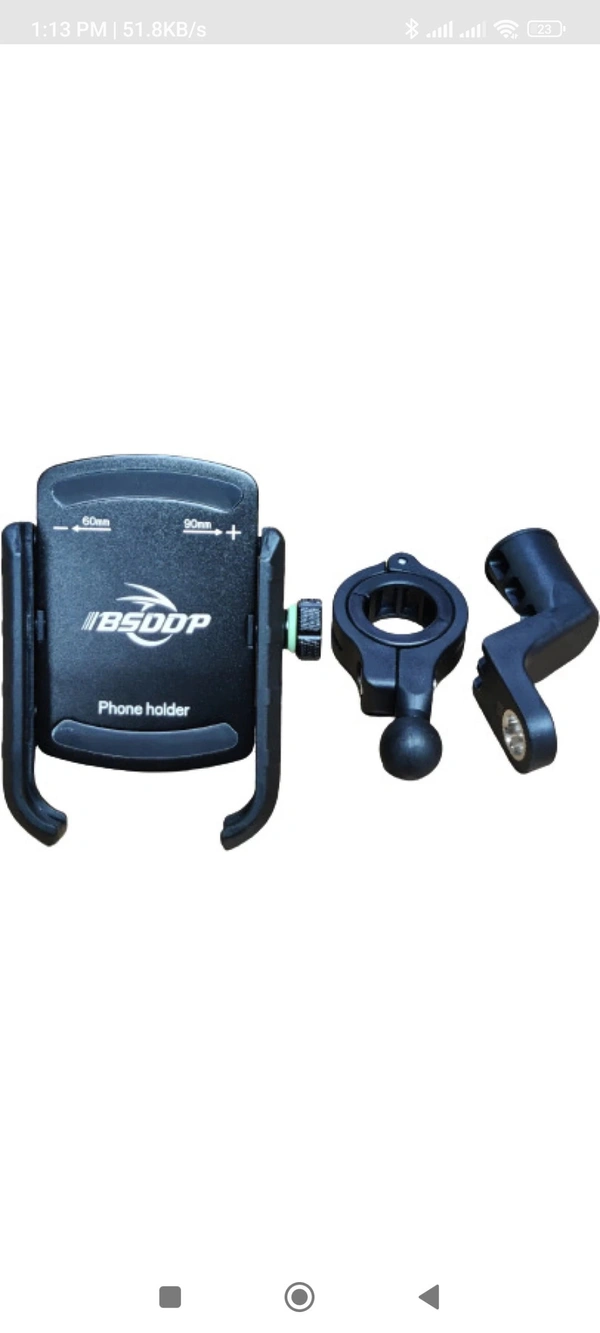 BSDDP Jaw-Grip Bike / Motorcycle / Scooter Mobile Phone Holder Mount, Ideal for Maps and GPS Navigation (Black)