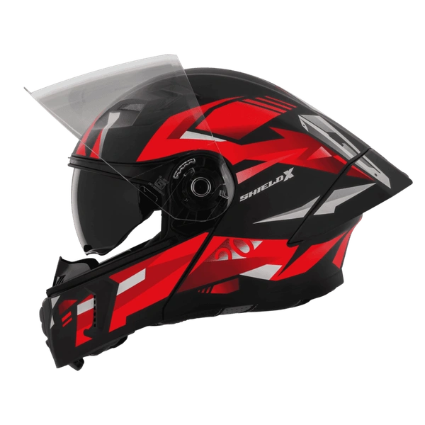 Steelbird Sba-20 ISS Shield X Glossy Black With Red