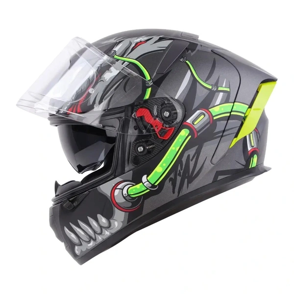 IGNYTE IGN-4 Trever ISI/DOT Certified Full Face Helmet Helmet  (Grey) Glossy Finish