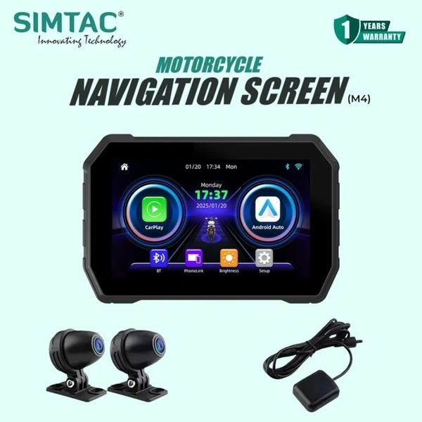 Simtac Motorcycle 5″ Navigation System with DVR – M4D