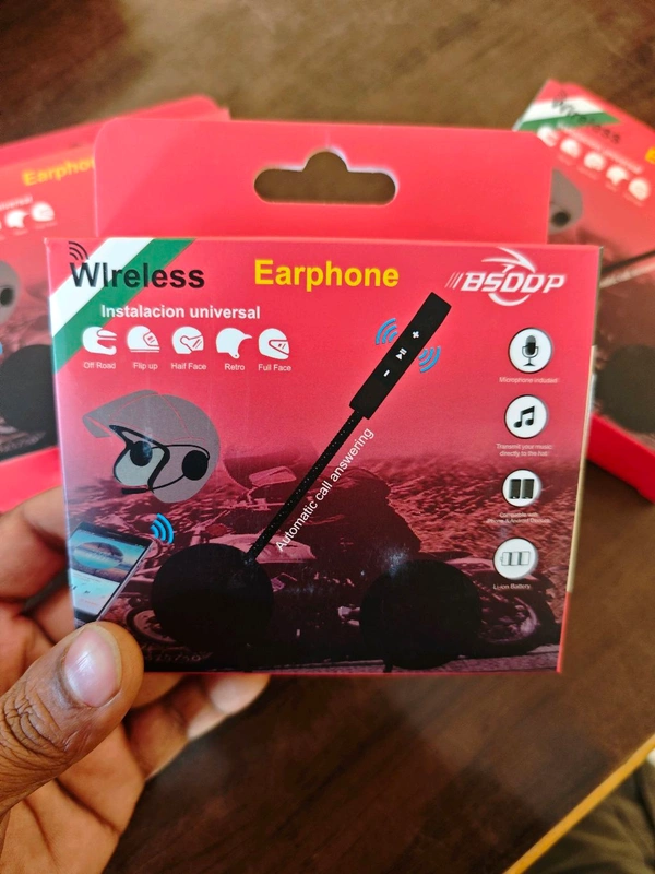 BSDDP Bluetooth for Helmet Over The Ear Headset with Mic (Black)