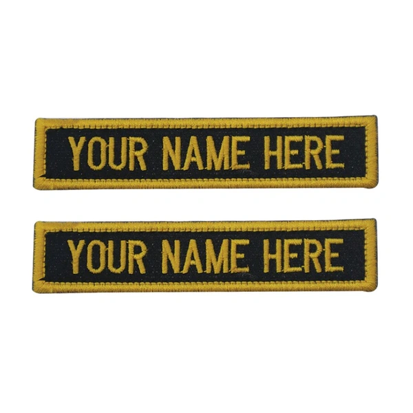 Custom Embroidery Name Patch For Riders (Yellow) 