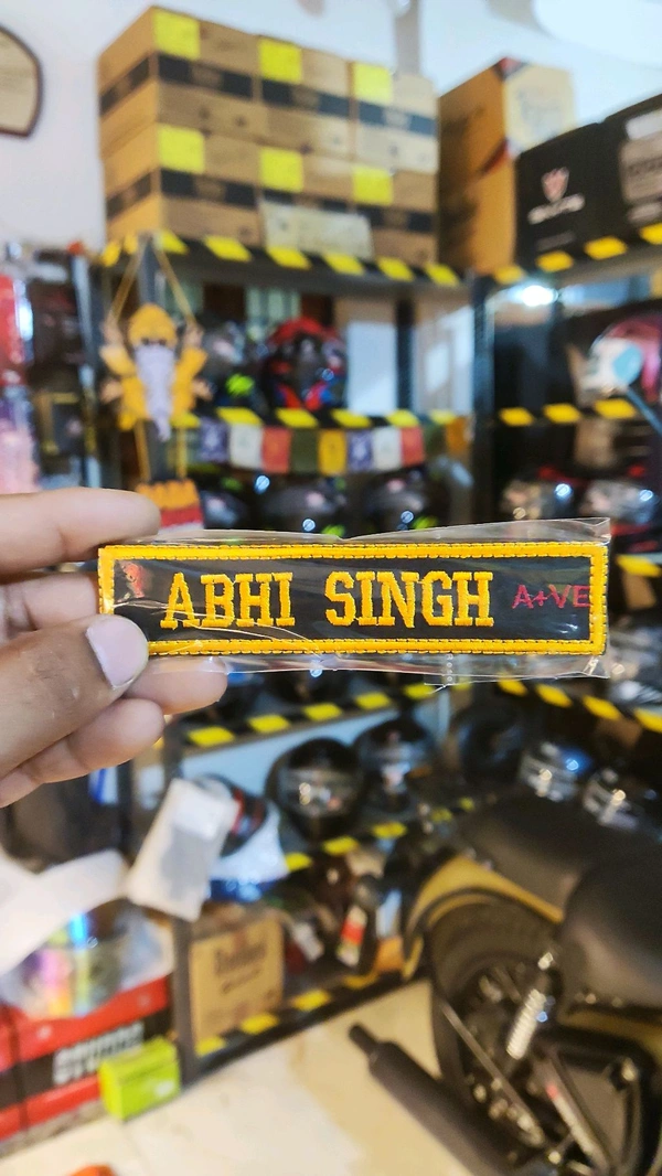 Custom Embroidery Name Patch For Riders (Yellow)