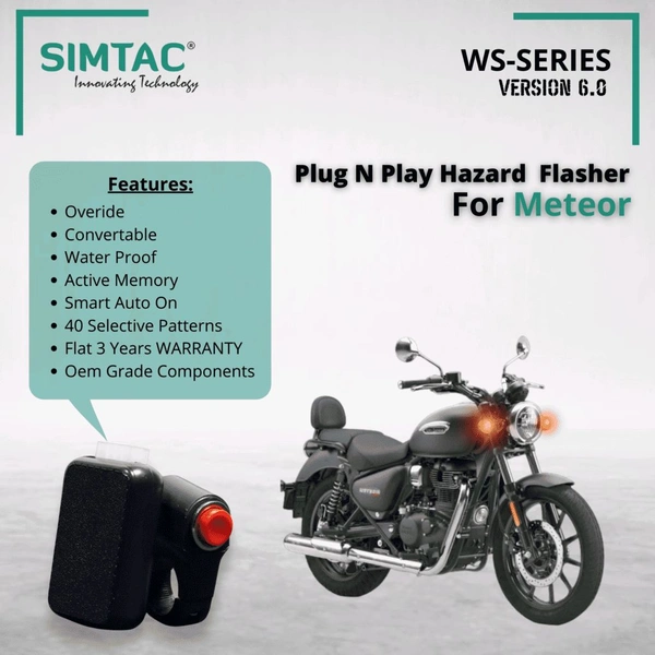 RE | Meteor | Compatible | Simtac | With Switch [V6.0] | PNP Hazard Flasher / Adapter / Module | MTR-WS6