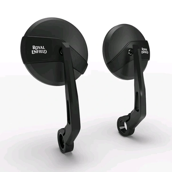 RE Grip End / Bar End Round Side Rear View Mirror for Enfield Meteor 350/ Hunter 350/ Reborn Classic 350 / Continental GT Interceptor 650 / Himalayan 411 /450 (Set of 2)