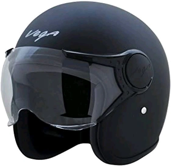 Vega Jet ISI DOT Certified Matt Finish Black Open Face Helmet