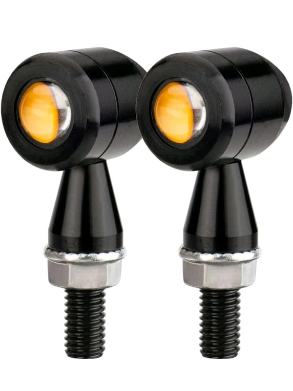 Micro LED Motorcycle Turn Signals Mini Blinkers Small Front Rear Indicator Compatible with Harley Davidson Honda Kawasaki Suzuki Triumph Yamaha Cruiser Choppers Street Bike (Style A)