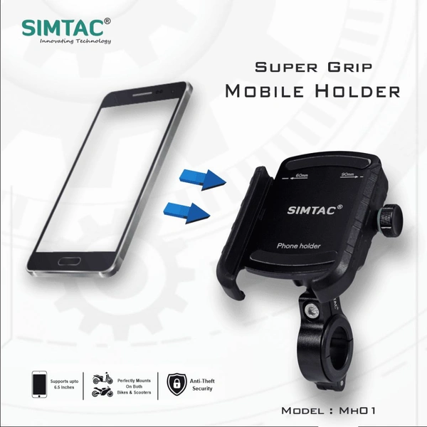 Simtac Super Grip Mobile Holder For Bikes/ Scooters / Bicycle | MH01