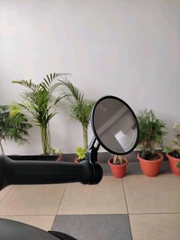 Round Bar-End Mirrors (Universal Compatible) for Royal Enfield, Honda CB & JAWA Bikes - Black