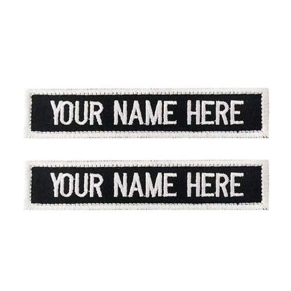 Custom Embroidery Name Patch For Riders (White)