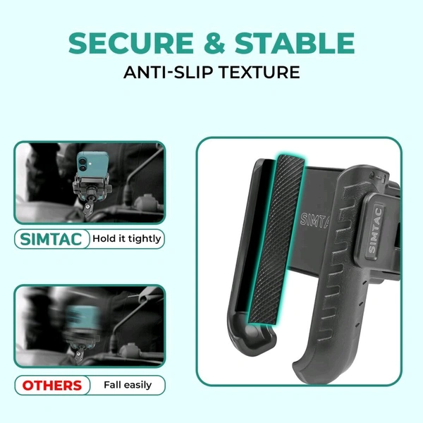 Simtac Quick Lock JAW Grip Mobile Holder with Universal Fitment for Bikes & Scooters | JQL1