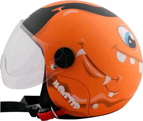 Steelbird SBH-16 Skip Toad Glossy Coral Orange Black (Kids Helmet) 