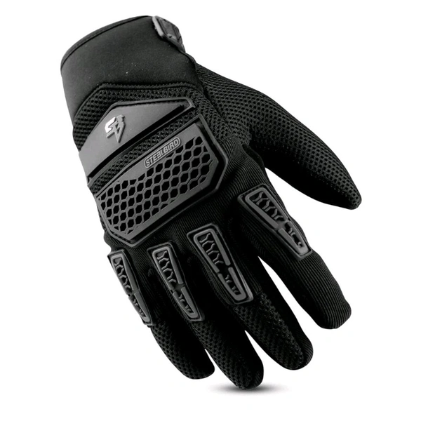 Steelbird Polyester Adventure A-2 Full Finger Bike Riding Gloves (Olive Green)