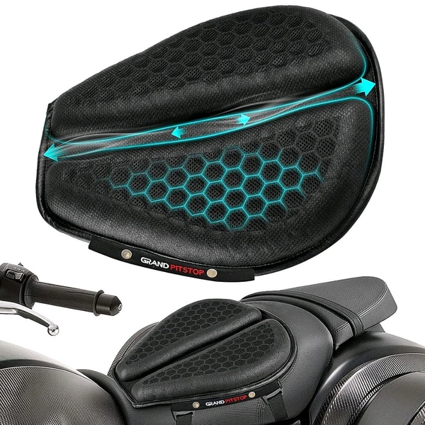 Motorcycle Honeycomb Gel Air Seat Cushion for Medical, Offices, Home, Motorcycle and Car Lumbar Support - Universal Fit & Breathable Design