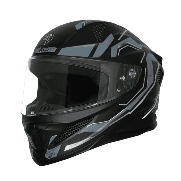 SBH-25 SV Sharp Glossy Black Grey Helmet
