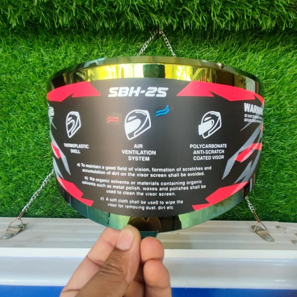 Steelbird SBH-25 Sharp Chrome Gold Visor (Helmet Not Included)