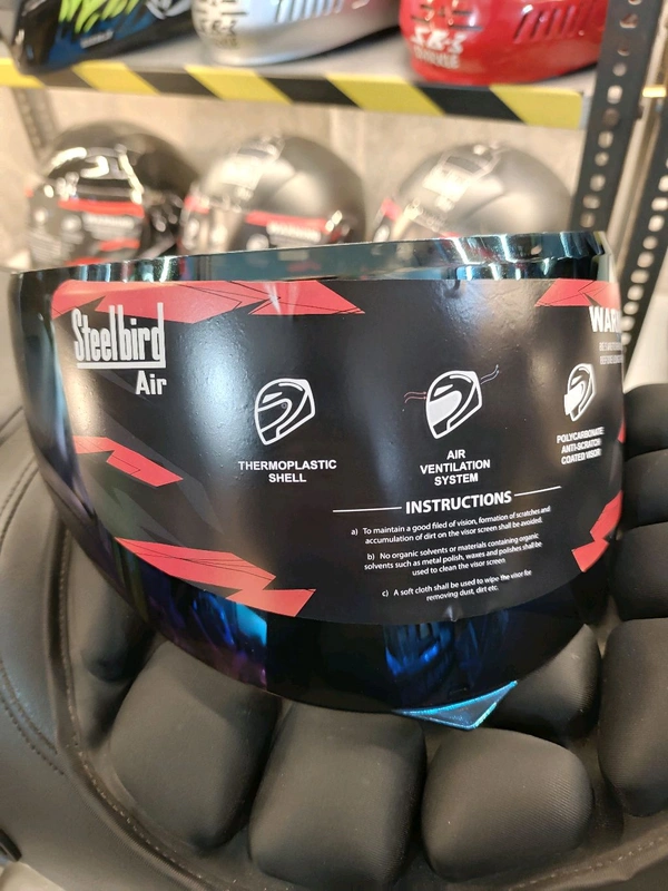 Steelbird SBA-20/ SBA-19 Chrome Blue Visor (Helmet Not Included) 