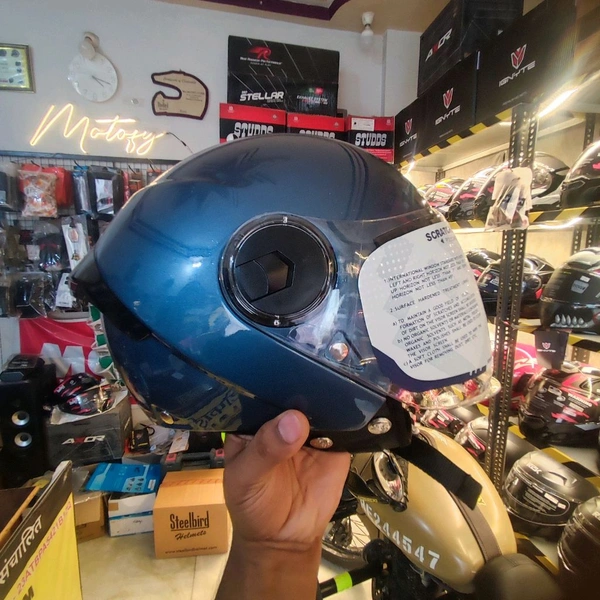 Steelbird Zip SBH-64 R Glossy Indigo Blue 