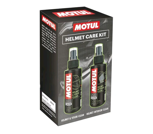 Motul Helmet Care Kit (M1 & M2 Combo Kit) - Helmet Visor & Interior Cleaner Spray with Bactericide Sanitizer | 100ml Each | Suitable for All Helmets