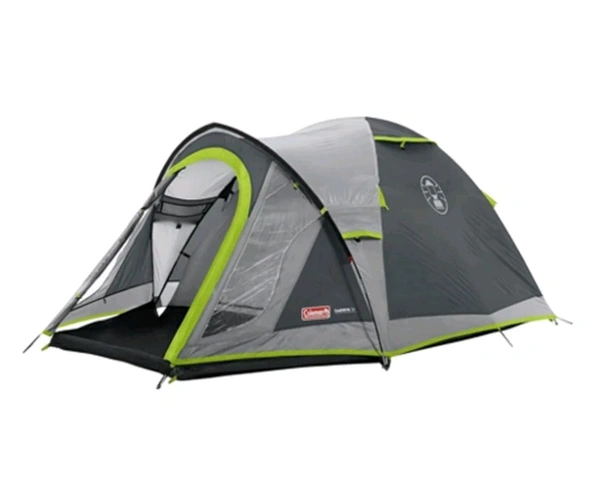 Coleman Polyester Darwin 3+ Camping Tent with Spacious Porch for Extra Storage, 5-10 Minutes Easy Setup | Full Waterproof Fly Sheet, 3 Person, Grey