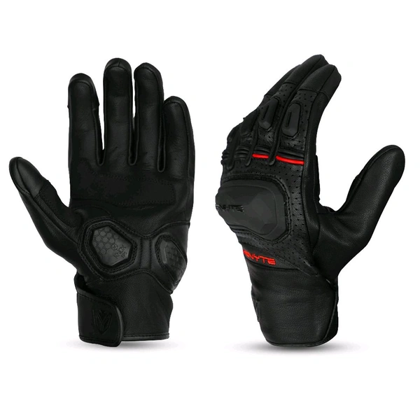 Ignyte Gloves-103-JS Gauntlet Full Leather (Black) 