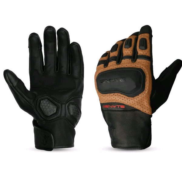 Ignyte Gloves-103-JS Gauntlet Full Leather (Tan) 