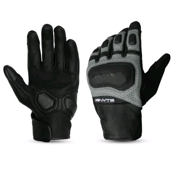 Ignyte Gloves-103-JS Gauntlet Full Leather (Grey)