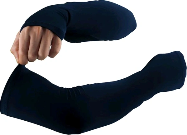 Steelbird Lycra Soft Universal & Unisex Arm Sleeves for Sports, Running, Cricket, Bike Riding, Cycling, Basketball & Breathable (Black) 