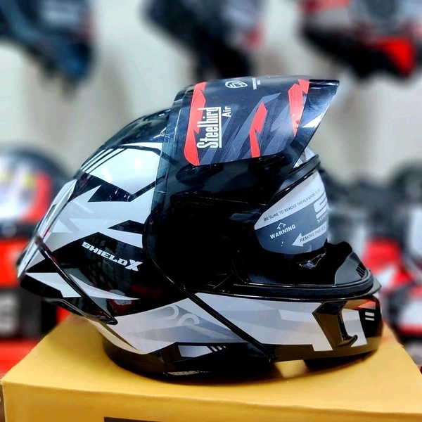 Steelbird SBA-20 Shield X with ISS Glossy White with Black