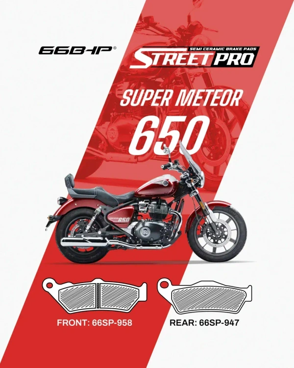 Royal Enfield Meteor 650 (REAR) 66Bhp Street Pro Semi Ceramic Brake Pads (66SP-947)