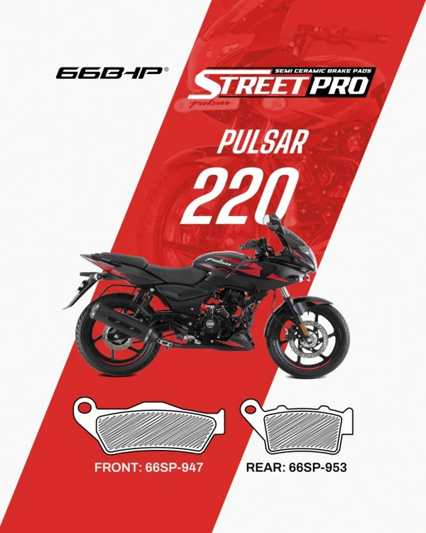 Bajaj Pulsar 220 (FRONT) Street Pro Semi Ceramic Brake Pads (66SP-947)