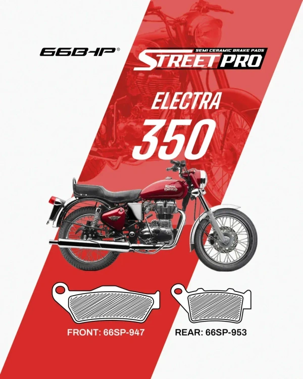 Royal Enfield Electra 350 (FRONT) Street Pro Semi Ceramic Brake Pads (66SP-947)