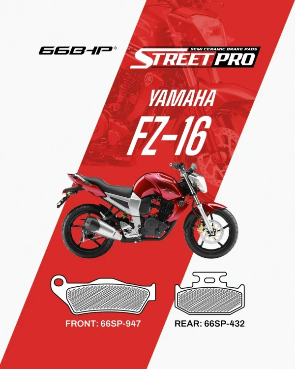 Yamaha FZ16 (FRONT) Street Pro Semi Ceramic Brake Pads (66SP-947)