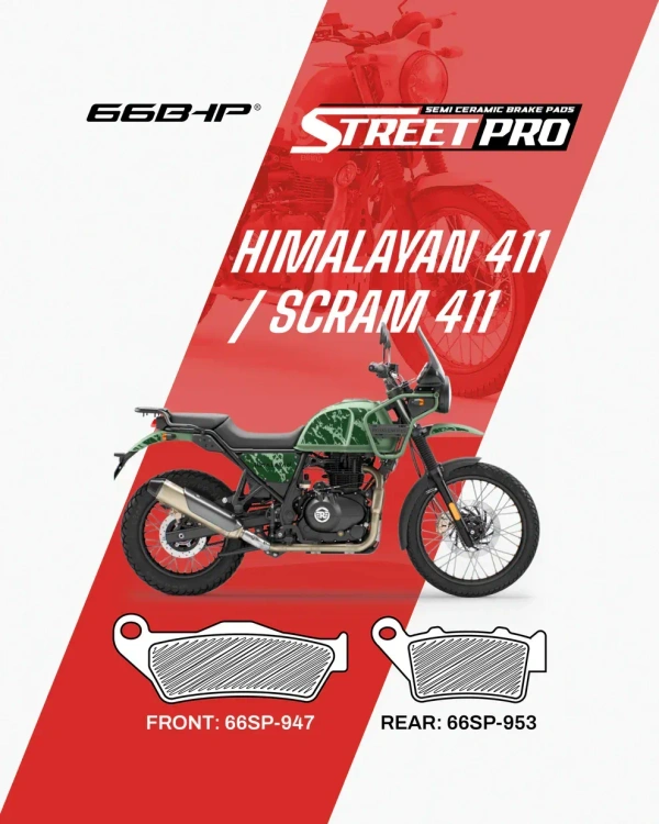 Royal Enfield Himalayan 411 (FRONT) Street Pro Semi Ceramic Brake Pads (66SP-947)