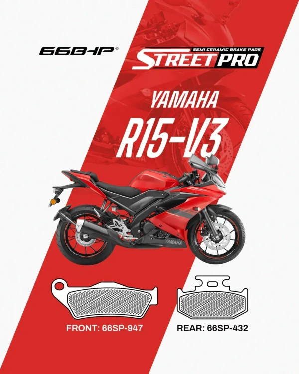 Yamaha R15 V3 (FRONT) Street Pro Semi Ceramic Brake Pads (66SP-947)