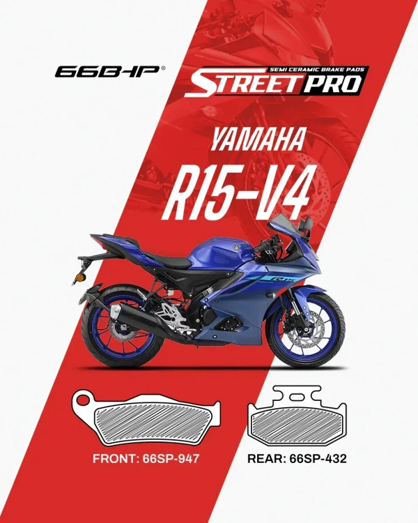 Yamaha R15 V4 (FRONT) Street Pro Semi Ceramic Brake Pads (66SP-947)