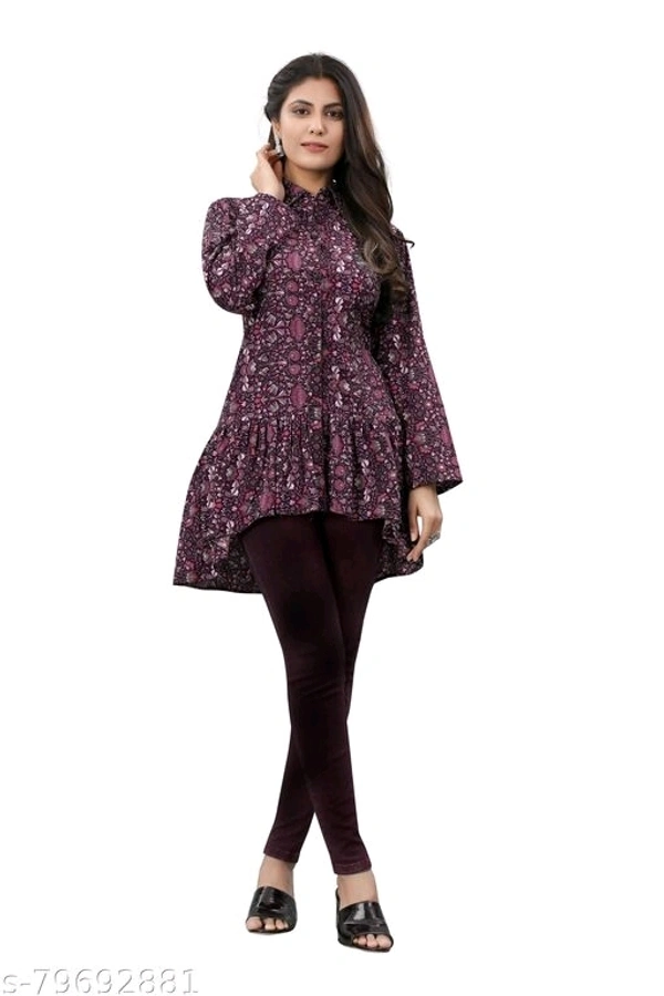 FLOWER GIRL METALIC TOPS - Maroon, XXL-34