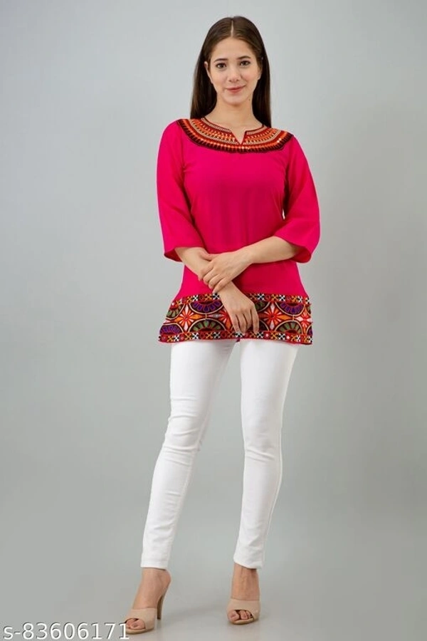 Girls Daily Wear Top - Dark Pink, M-30
