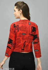 Latest Women Tops & Tunics - Red, XL-34