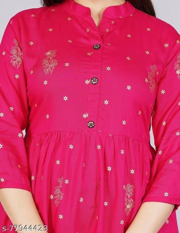 womens printed rayon top, trendy top, partywear top, festival top, wedding top, offical top - Pink, M-30