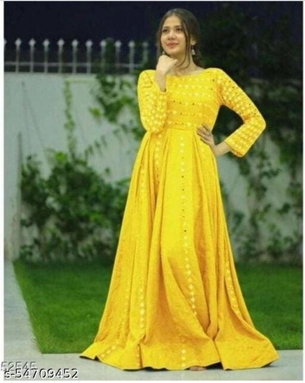 Women Gowns - Yellow, L