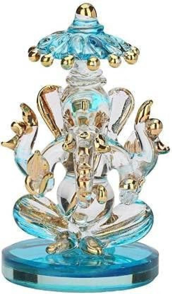 craftfry Decorative Showpiece - 8 cm  (Glass, Gold)