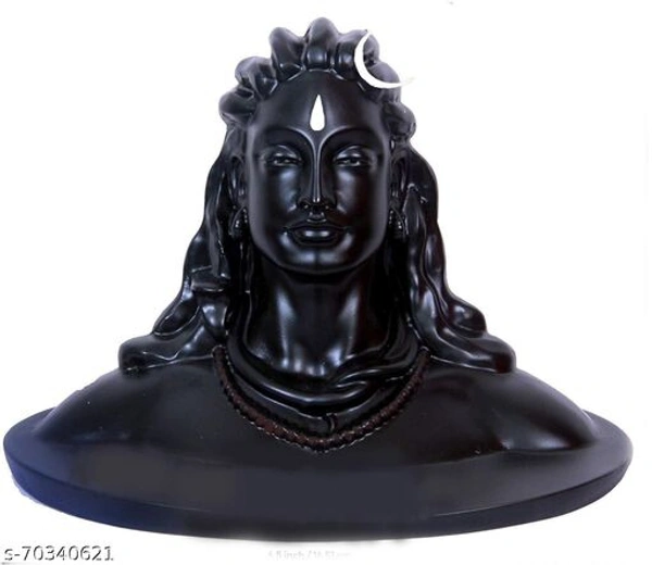 Adiyogi Shiva Shankara Resin Statue for Car Dashboard, Pooja for Home & Office Decor - Made in India (Black, 16.5 x 11 x 13 cm)