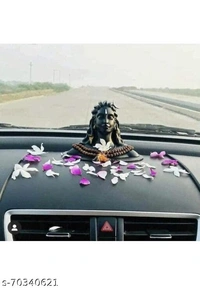 Adiyogi Shiva Shankara Resin Statue for Car Dashboard, Pooja for Home & Office Decor - Made in India (Black, 16.5 x 11 x 13 cm)