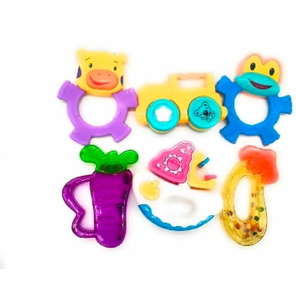 Baby Playser Rattle Set Pack Of 6 - Multicolor
