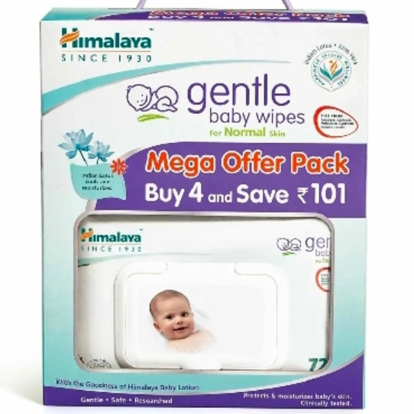 Himalaya Harbal General Baby Wipes Pack Of 4 - 72 Pieces Each
