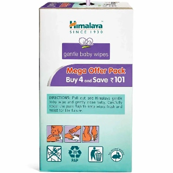 Himalaya Harbal General Baby Wipes Pack Of 4 - 72 Pieces Each