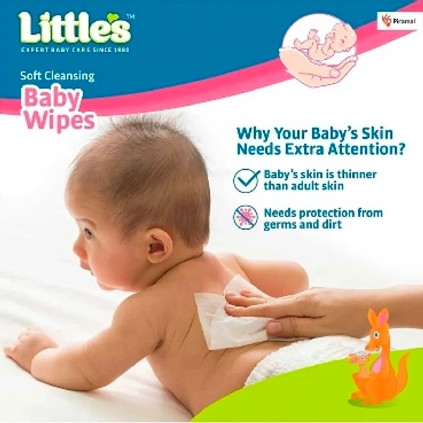 Little's Soft Cleansing Baby Wipes With Lid Pack - 80 Pieces