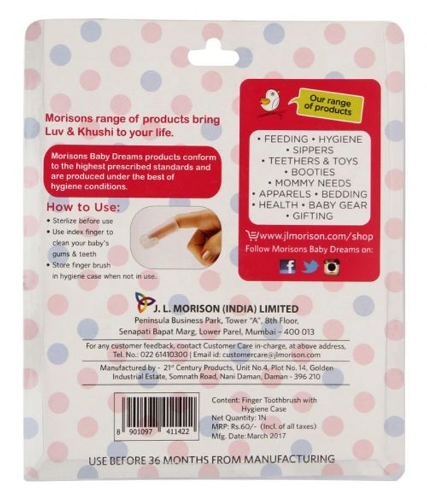 Morisons - Finger Toothbrush Silicone With Hygiene Case