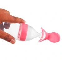 Squeezy Silicone Food Feeder Bottle - Pink